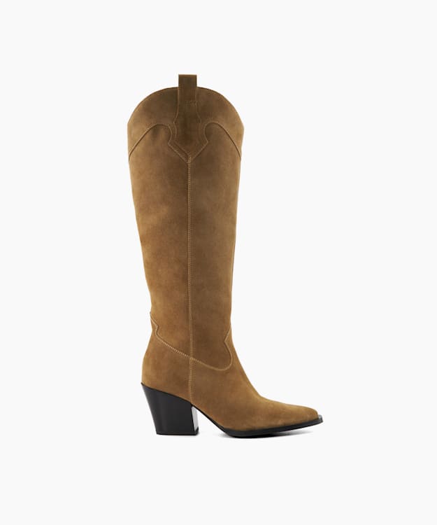 dune london Tennessee - Taupe Knee-High Western Boots