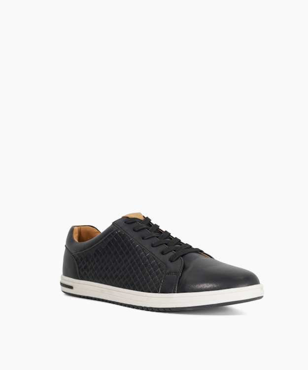 Dune London Tezzy Weave - Black Lace-Up Weave Trainers