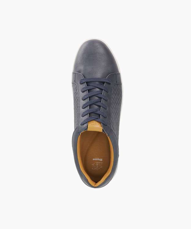 Dune London Tezzy Weave - Navy Lace-Up Weave Trainers