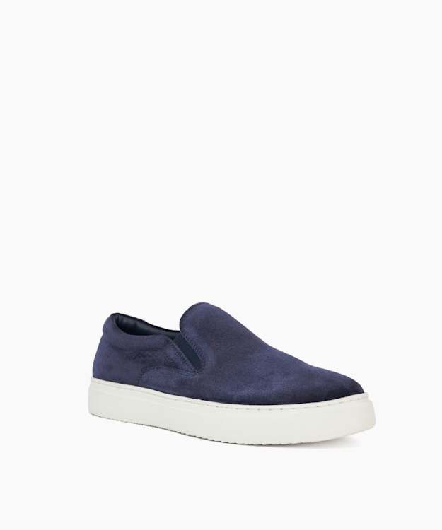 Dune London Tillos - Navy Suede Slip-On Cupsole Trainers