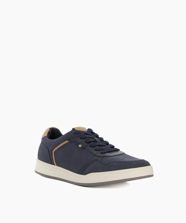 Dune London Tinted - Navy Stitch Detail Lace Up Trainers