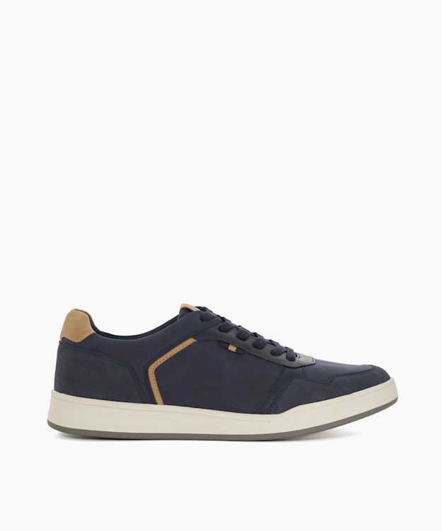 dune london Tinted - Navy Stitch Detail Lace Up Trainers