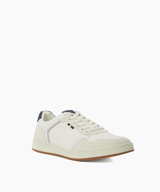 Dune London Tinted - White Stitch Detail Lace Up Trainers