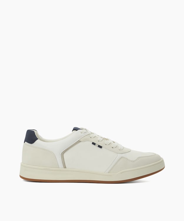 dune london Tinted - White Stitch Detail Lace Up Trainers