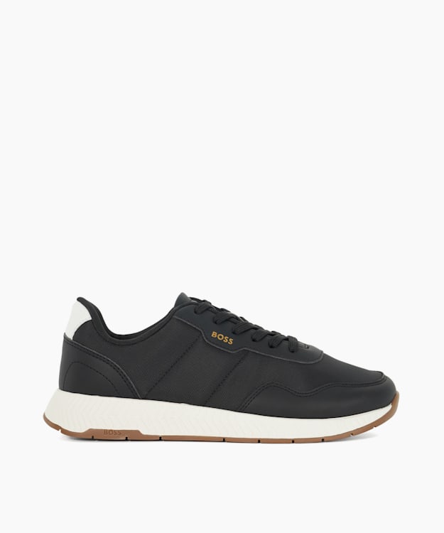 dune london Titanium Run - Black Sock-Knit Runner Trainers