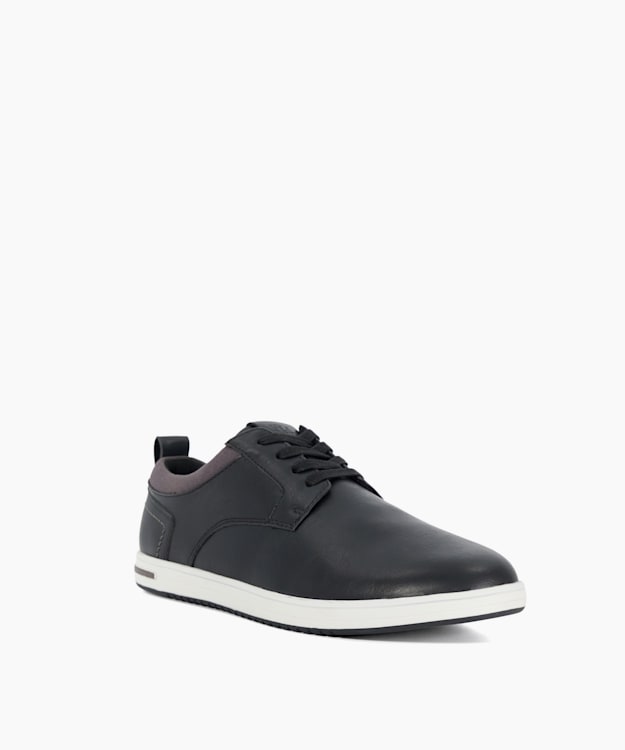 Dune London Travels - Black Wide Fit Lace-up Trainers