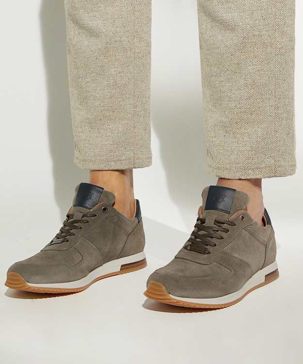 Dune London Trilogy - Grey Wide Fit Lace-Up Runner Trainers