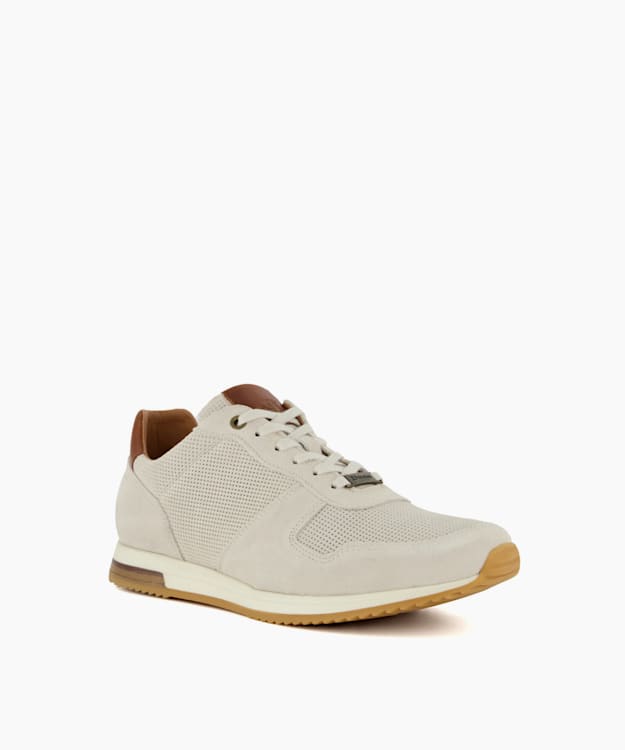 Dune London Trilogy - Off White Lace-Up Runner Trainers