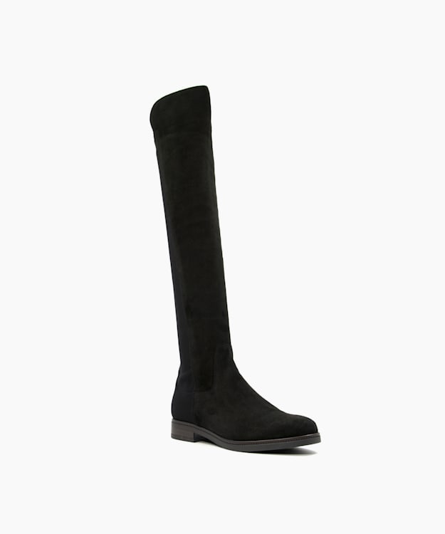 Dune London Tropic - Black Over-The-Knee Stretch Boots