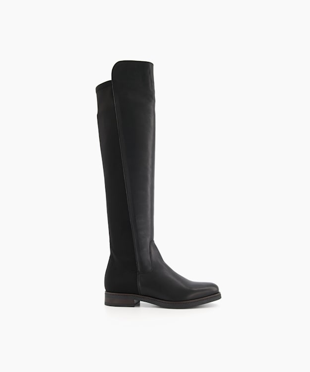 dune london Tropic - Black Over-The-Knee Stretch Boots