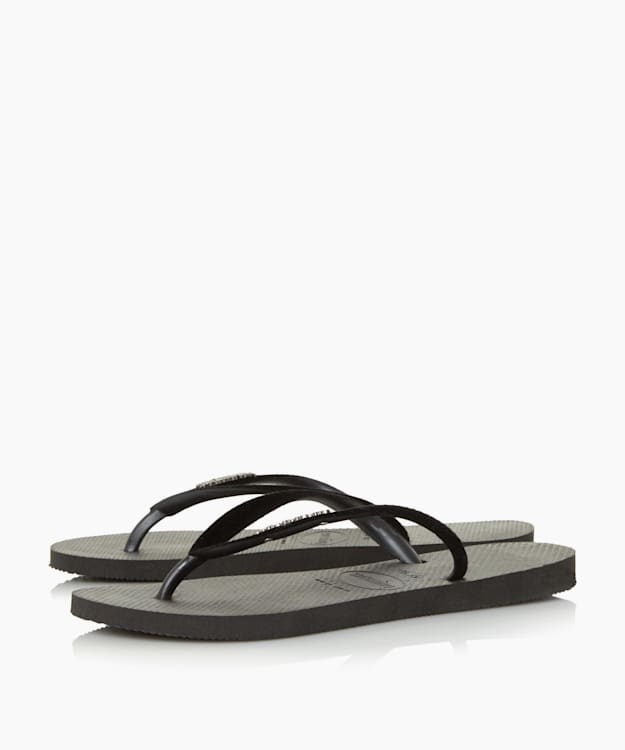 Dune London Velvet Flip Flop - Black Havaianas Velvet Strap Flip Flops