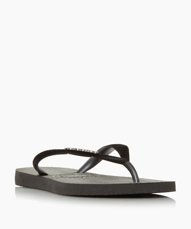 dune london Velvet Flip Flop - Black Havaianas Velvet Strap Flip Flops