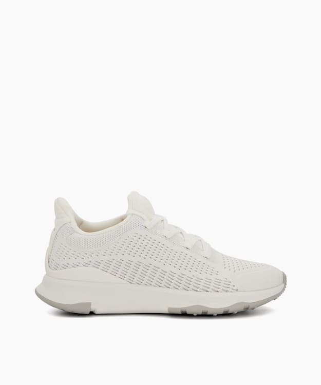 dune london Vitamin Ffx - White Knit Running Trainers