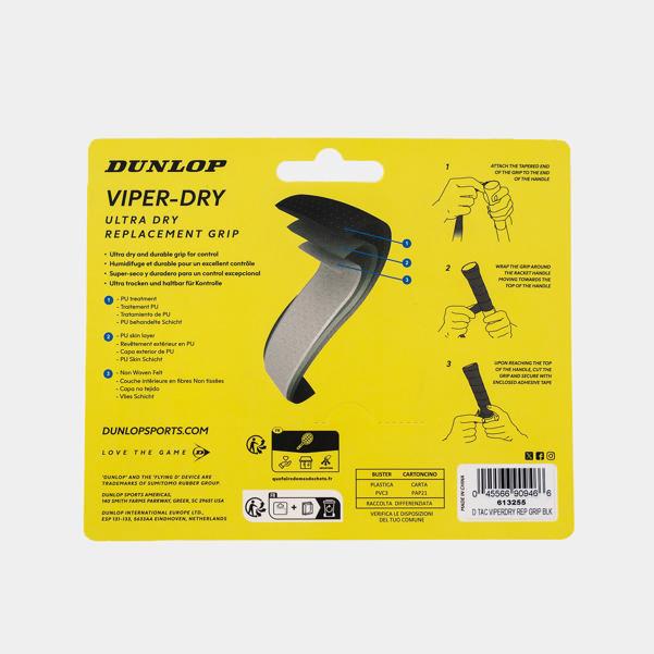 Dunlop Sports ATP VIPER-DRY REP GRIP BLK 1PC BLISTER