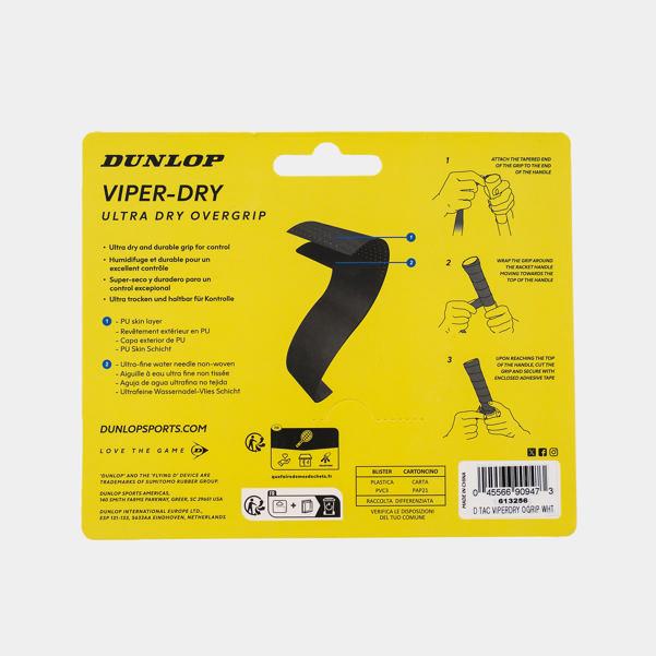 Dunlop Sports ATP VIPER-DRY OGRIP WHT 3PCS BLISTER