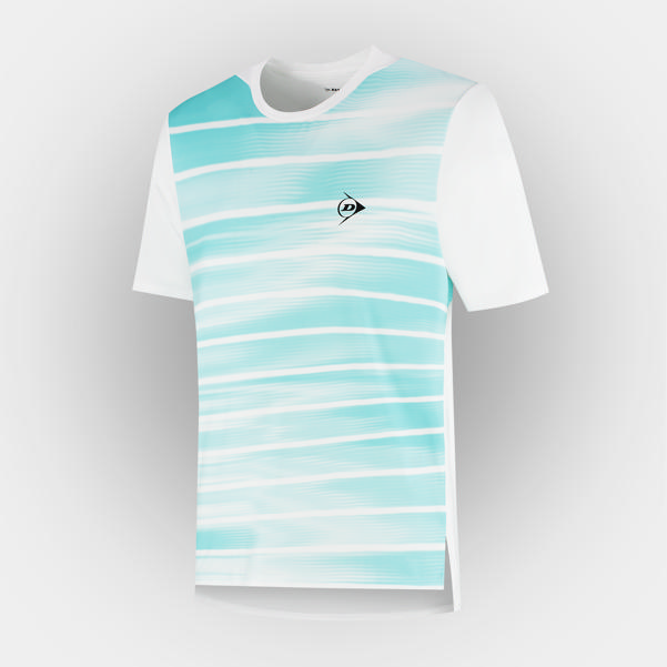 dunlop sports MENS GAME TEE 2 White/Aqua Sky