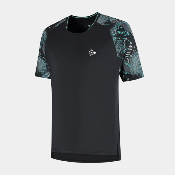 dunlop sports MENS GAME TEE 3 Black/White/Aqua Sky