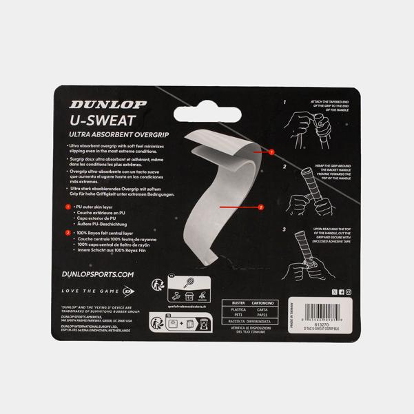 Dunlop Sports U-SWEAT OGRIP BLK 3PCS BLISTER