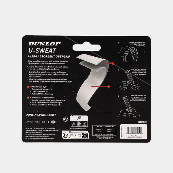 Dunlop Sports U-SWEAT OGRIP WHT 3PCS BLISTER