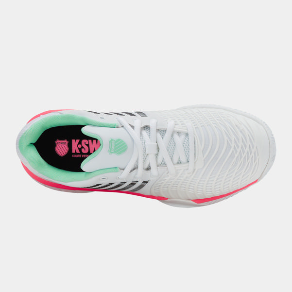 Dunlop Sports EXPRESS LIGHT 3 CLAY White/Neon Mint/Neon Pastel Pink