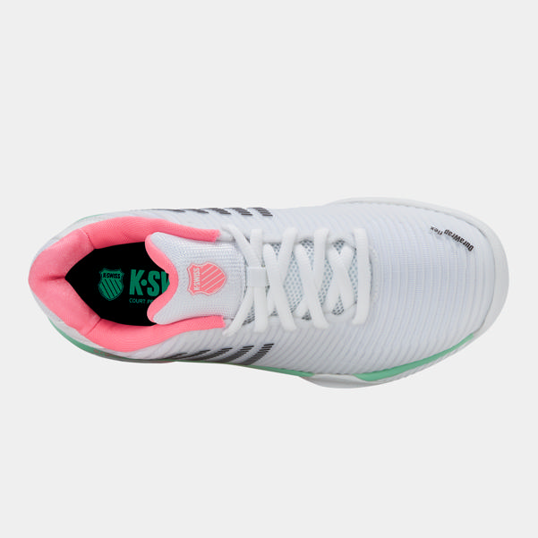 Dunlop Sports HYPERCOURT EXPRESS 2 CARPET White/Neon Pastel Pink/Black