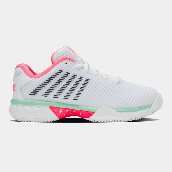 Dunlop Sports HYPERCOURT EXPRESS 2 CLAY White/Neon Pastel Pink/Black