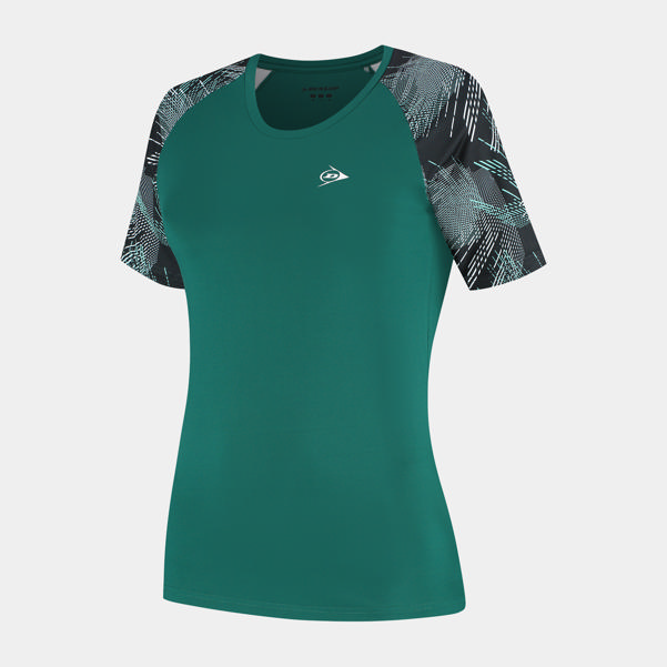 dunlop sports LADIES GAME TEE 2 Aventurine Green/White/Aqua Sky