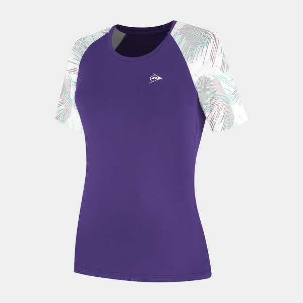 dunlop sports LADIES GAME TEE 2 Violet Indigo/White/Aventurine Green