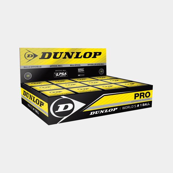 dunlop sports Pro Squash Ball 12pcs - double Yellow dot