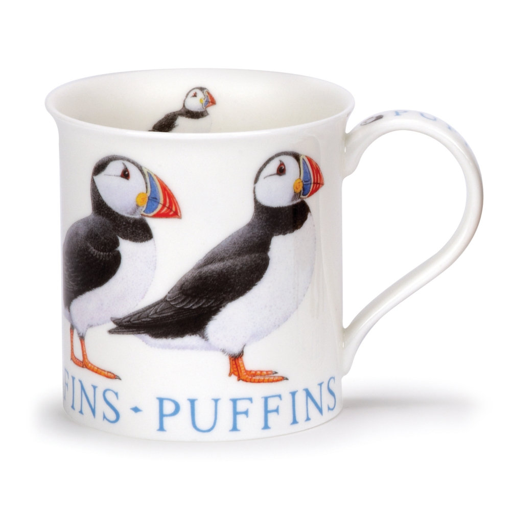 dunoon Bute Puffins on White