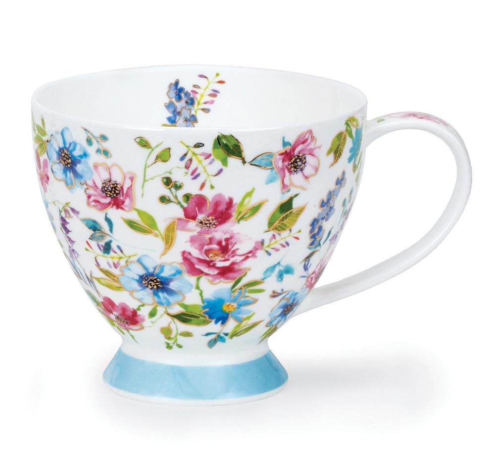 dunoon Skye Fleurs Blue with Gold