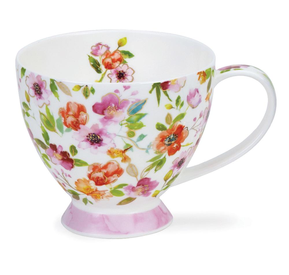 dunoon Skye Fleurs Pink with Gold