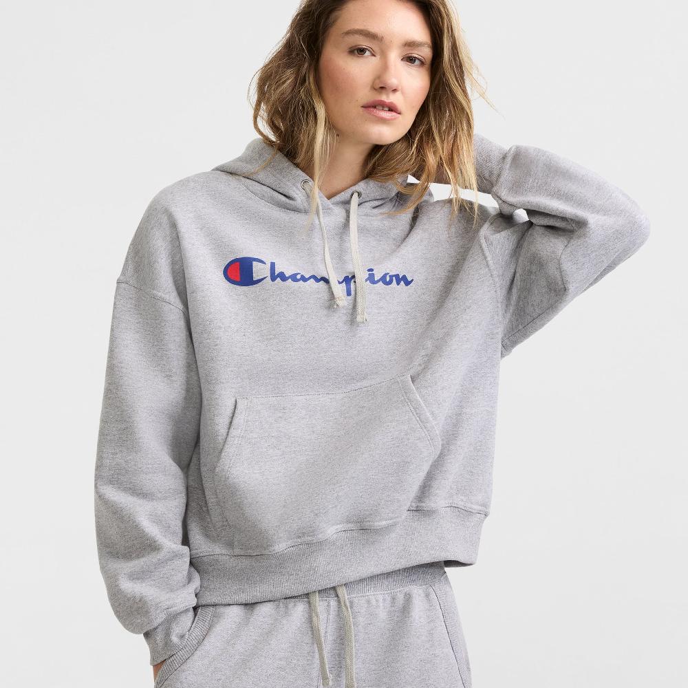 duofold by champion Powerblend Hoodie Script Logo