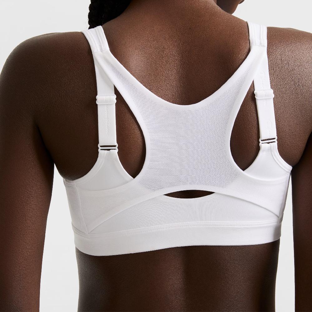 Duofold By Champion Motion Control Zip Sports Bra Wirefree Script Logo