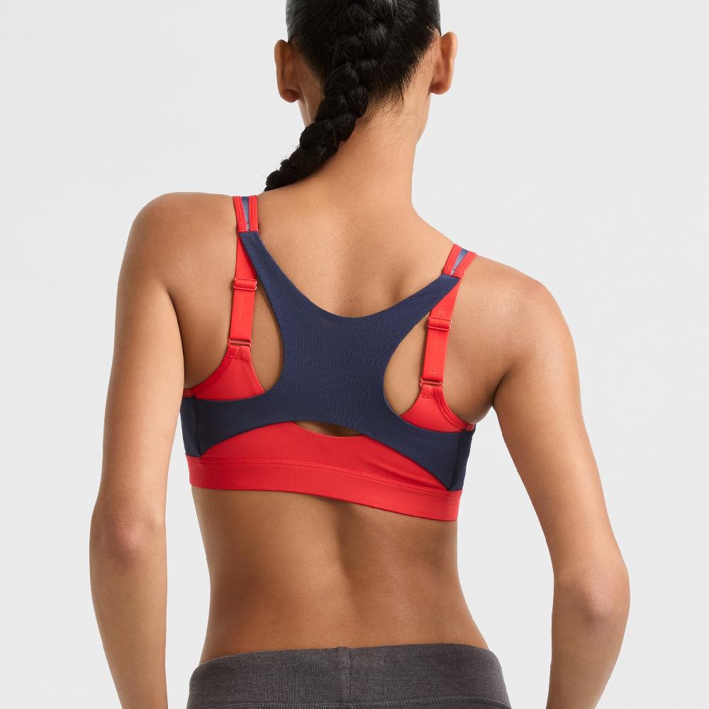 Duofold By Champion Motion Control Zip Sports Bra Wirefree Script Logo