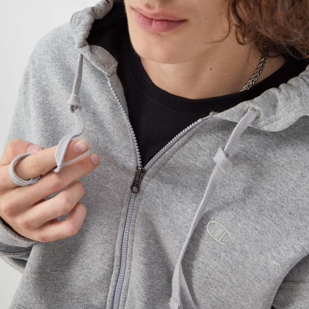 Duofold By Champion Powerblend Full-Zip Hoodie C Logo