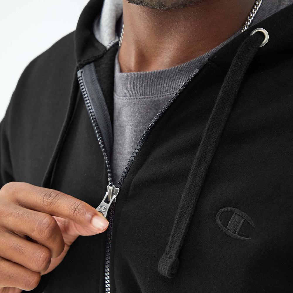 Duofold By Champion Powerblend Full-Zip Hoodie C Logo