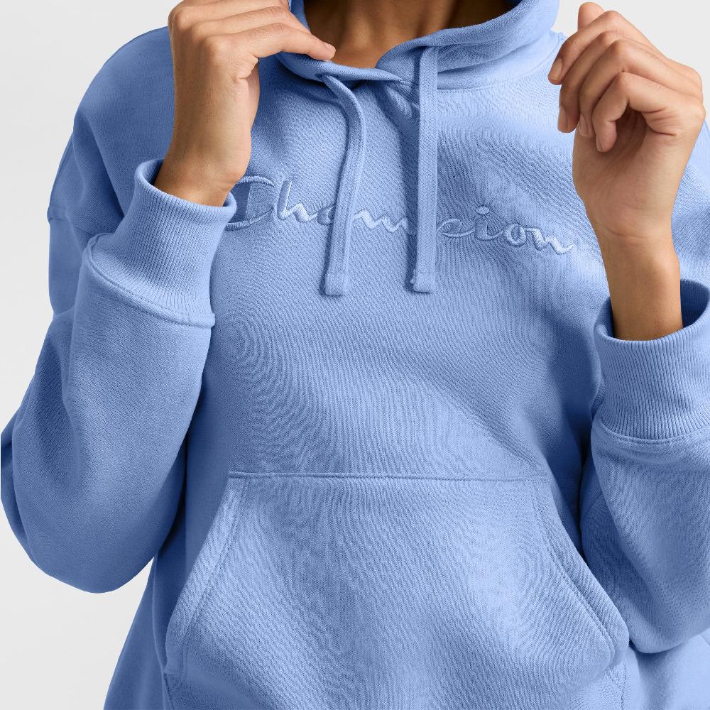 Duofold By Champion Powerblend Hoodie Relaxed Full Embroidered Script Logo