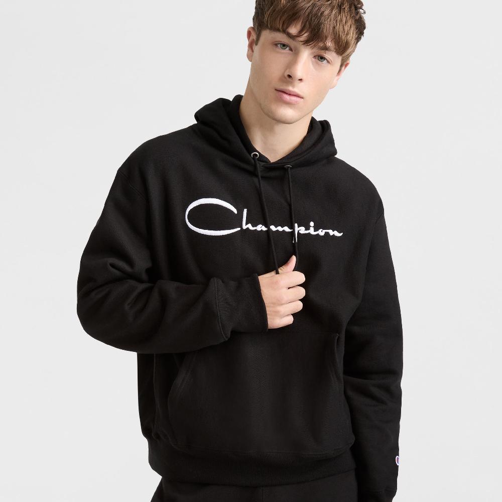 duofold by champion Reverse Weave Hoodie White Vintage Script Logo