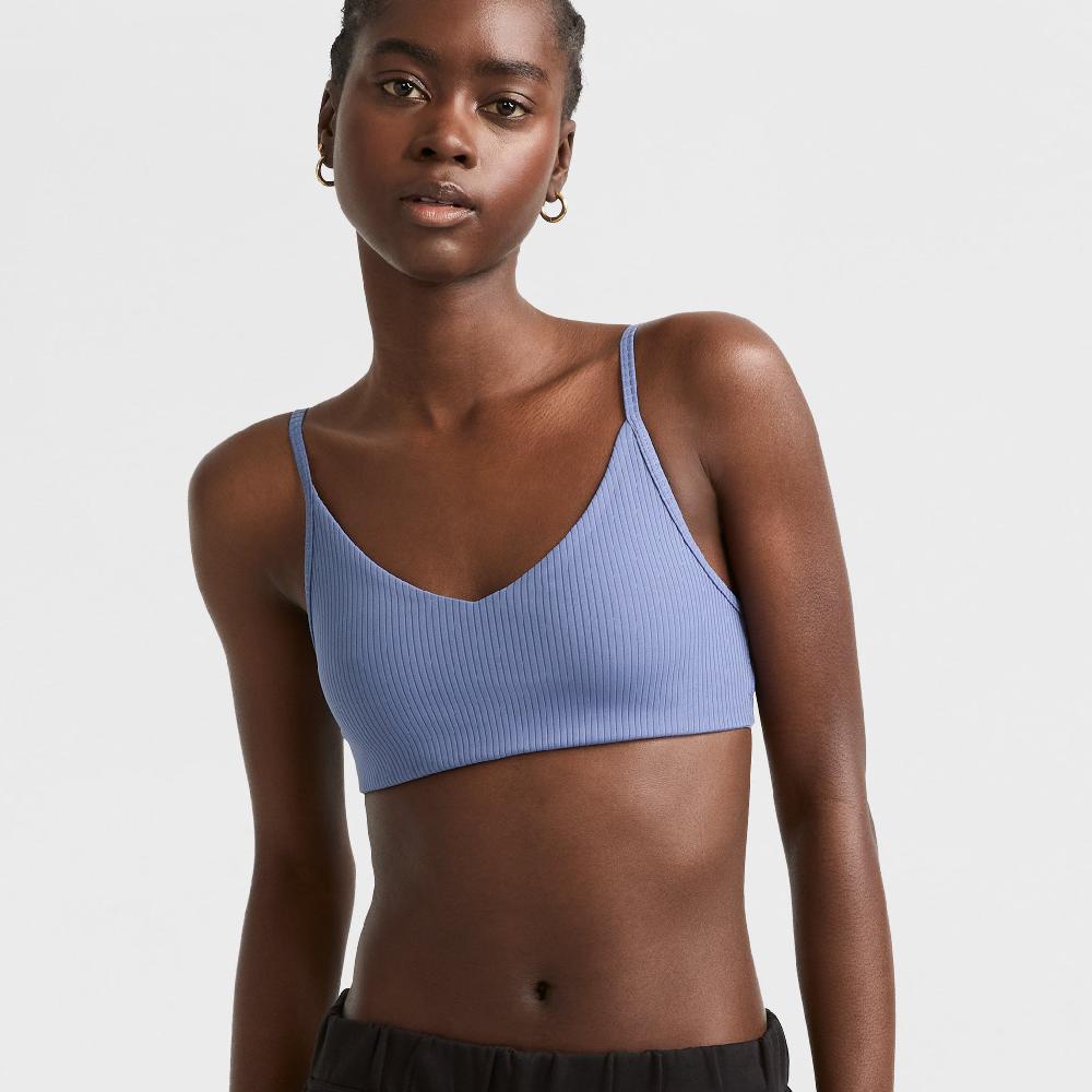 duofold by champion Soft Touch Ribbed Sports Bra C Logo