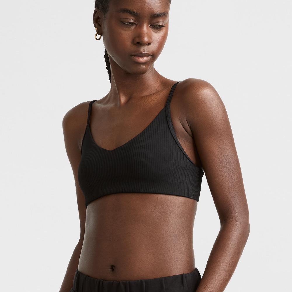 duofold by champion Soft Touch Ribbed Sports Bra C Logo