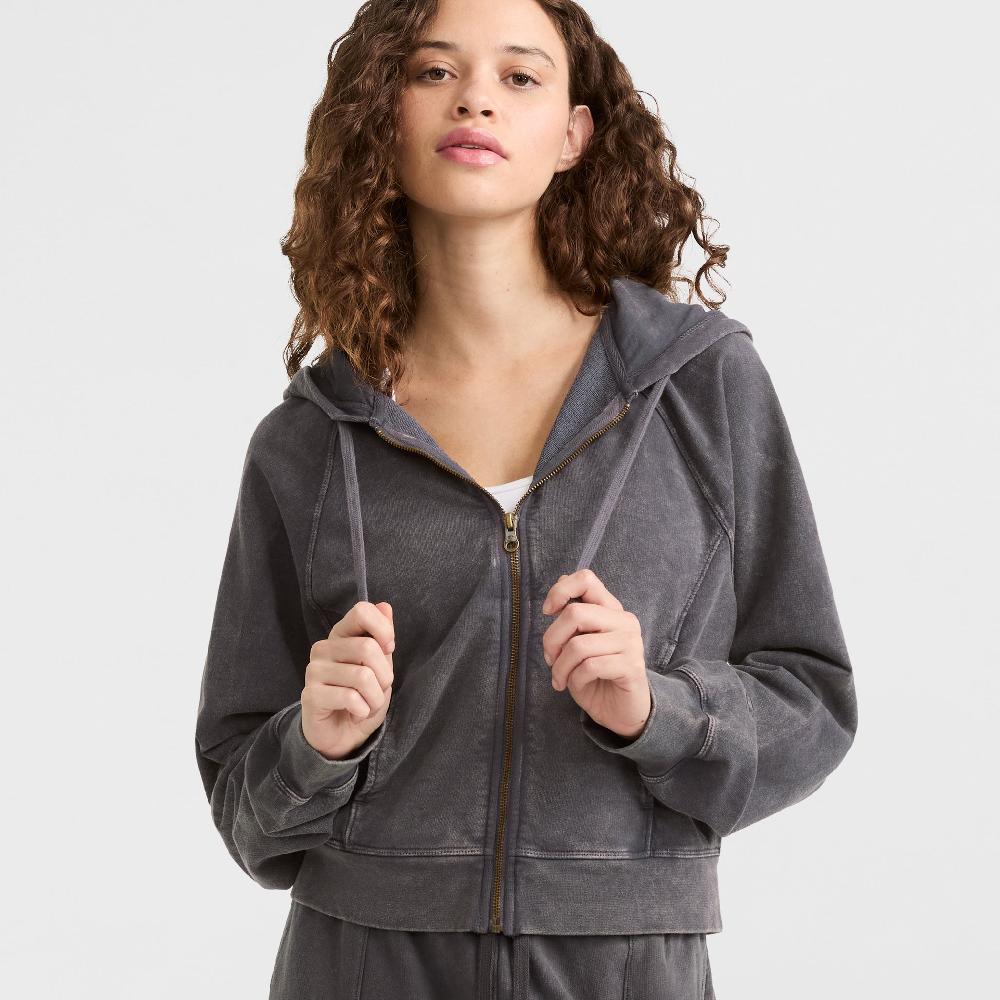 duofold by champion Vintage Wash Zip-Up Hoodie C Logo