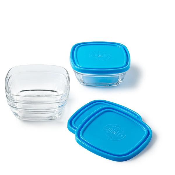 duralex Freshbox Glass Square Bowl Set with Lid