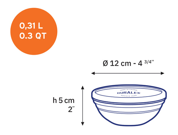 Duralex Freshbox Round Glass Bowl With Lid
