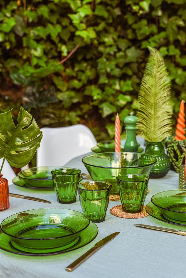 Duralex Lys Green Glass Dessert Plate 7.5" Set Of 6