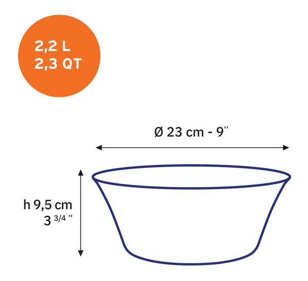 Duralex Lys Green Glass Table Bowl 9" Set Of 6