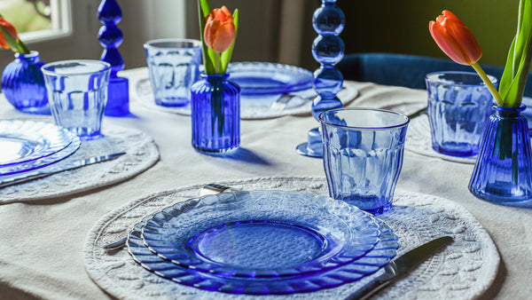 Duralex Le Picardie® Marine Blue Glass Dessert Plate 8.125" Set Of 6