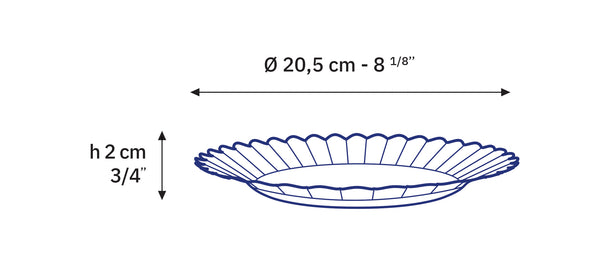 Duralex Le Picardie® Marine Blue Glass Dessert Plate 8.125" Set Of 6