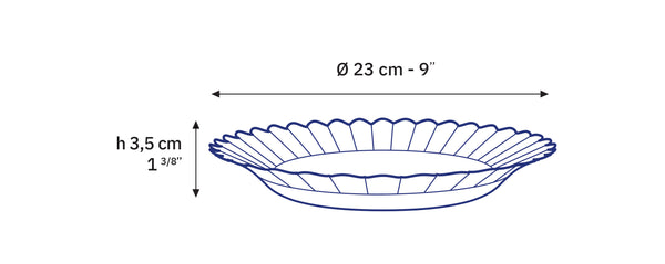 Duralex Le Picardie® Marine Blue Glass Soup Plate 9" Set Of 6