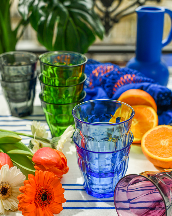 Duralex Le Picardie® Mixed Color Glass Tumbler Set 8.38oz Set Of 4
